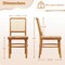 Costway Set of 2/4 Boho Dining Chairs with Teak Wood Structure & Footrests for Indoor Use